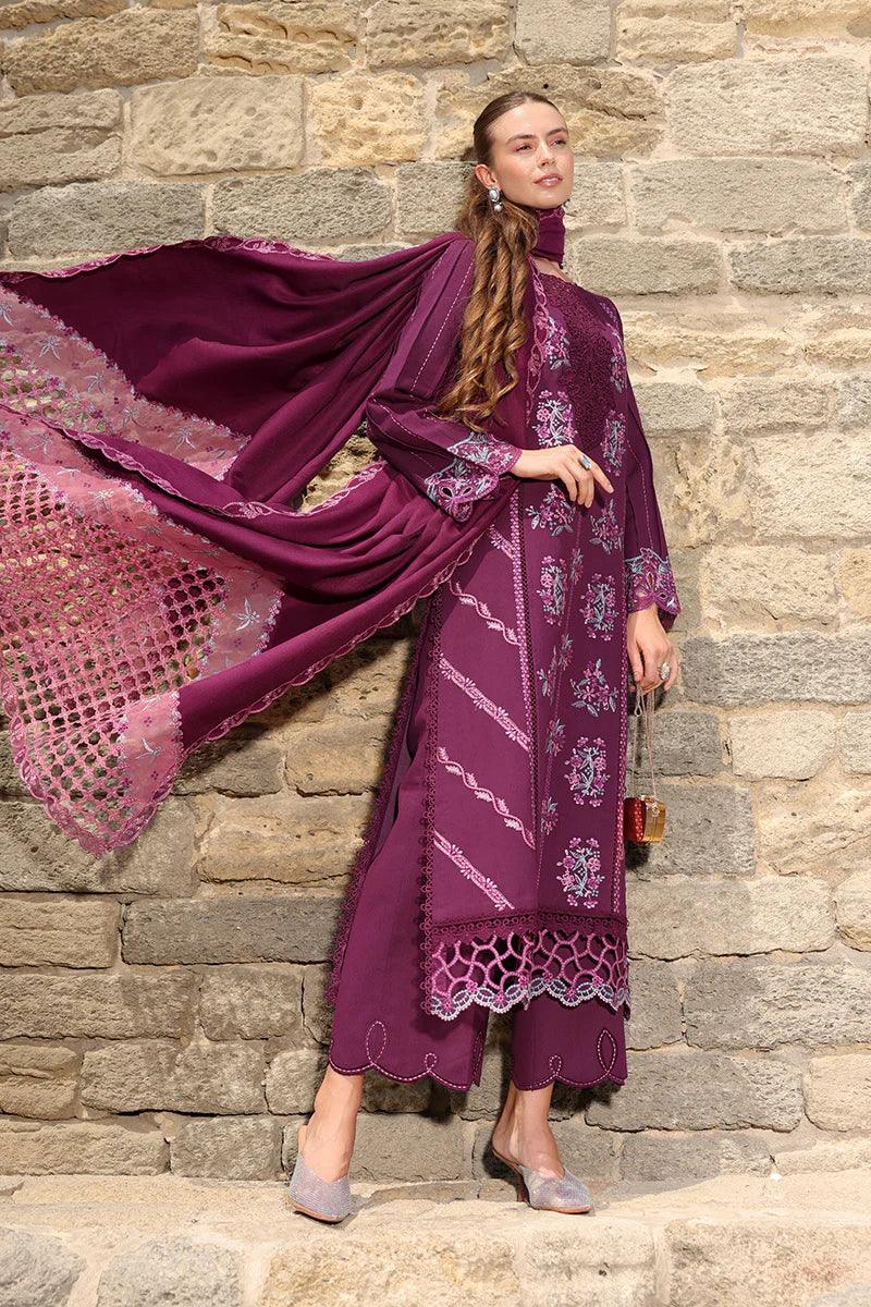 Rang Rasiya Carnation 3Pc Embroidered Karandi Suit D-09 Affogato - Al-Zafar Fabrics