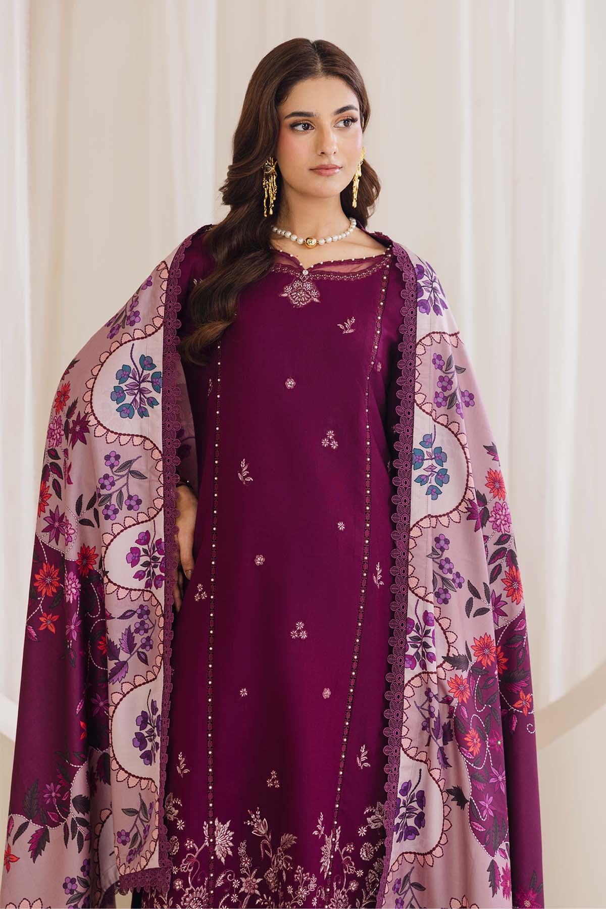 Peridot Cotray 595-B Unstitched 3-Piece Embroidered Slub Linen Suit - Al-Zafar Fabrics