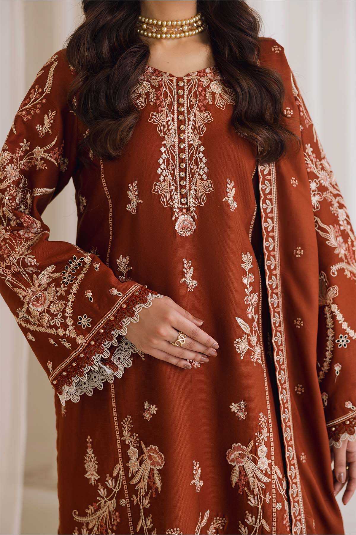 Peridot Cotray 593-A Unstitched 3-Piece Embroidered Cotray Suit - Al-Zafar Fabrics