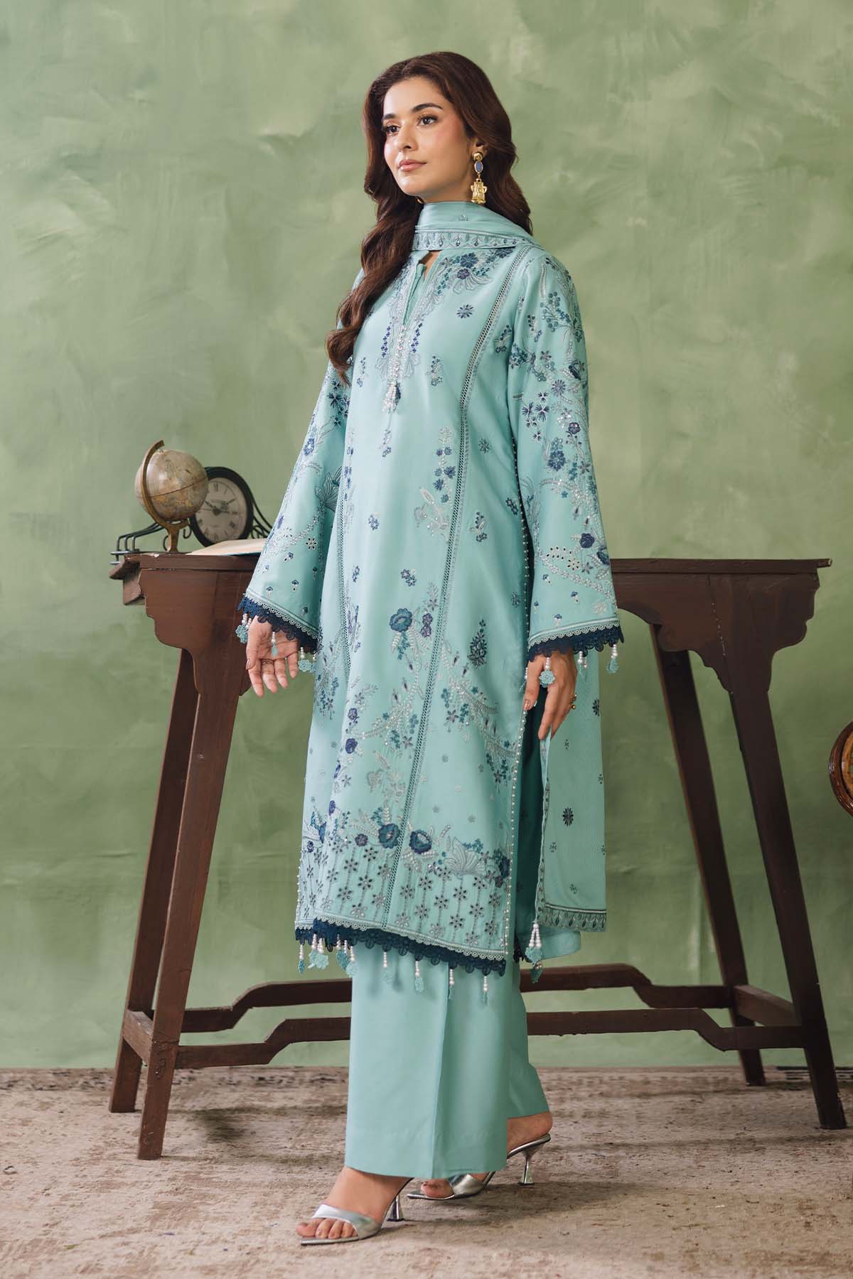 Peridot Cotray 593-B Unstitched 3-Piece Embroidered Cotray Suit - Al-Zafar Fabrics
