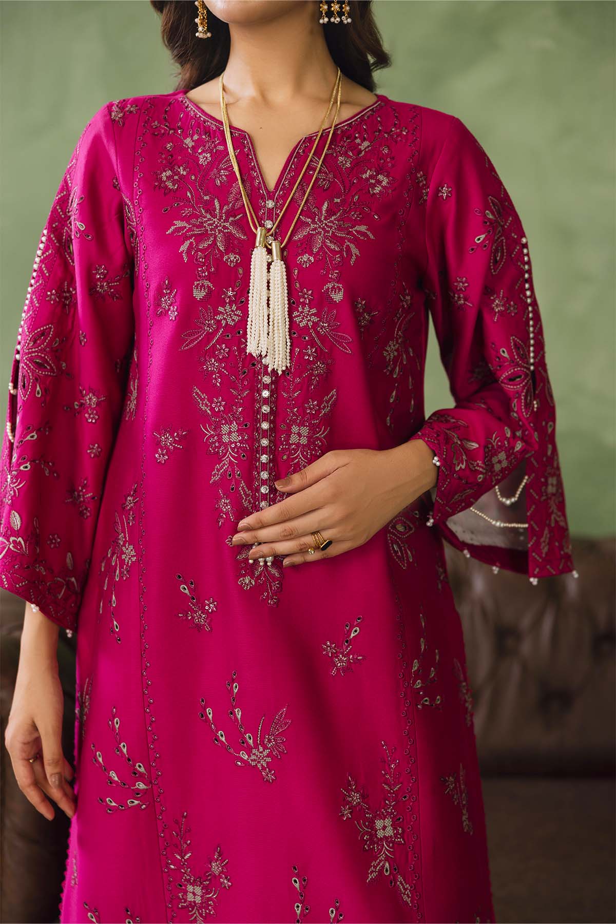Peridot Cotray 594-B Unstitched 3-Piece Embroidered Cotray Suit - Al-Zafar Fabrics