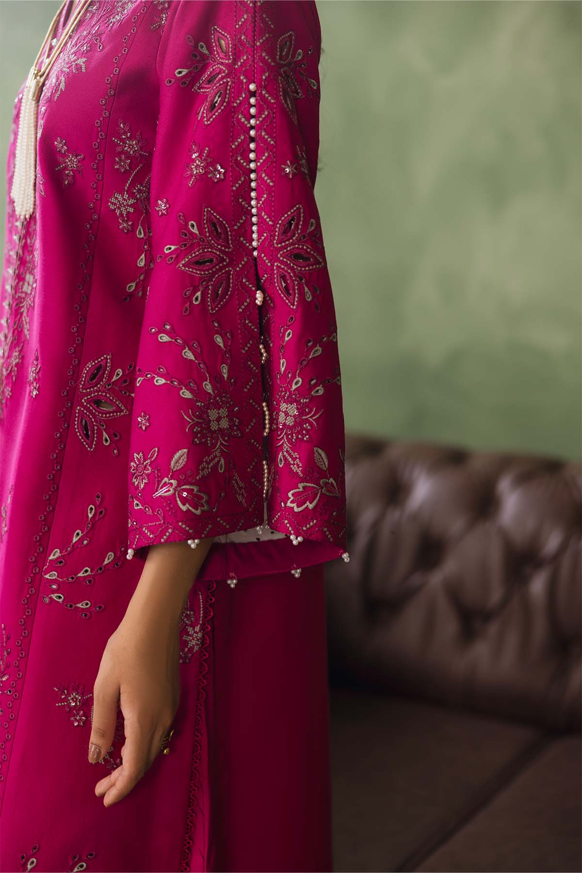 Peridot Cotray 594-B Unstitched 3-Piece Embroidered Cotray Suit - Al-Zafar Fabrics