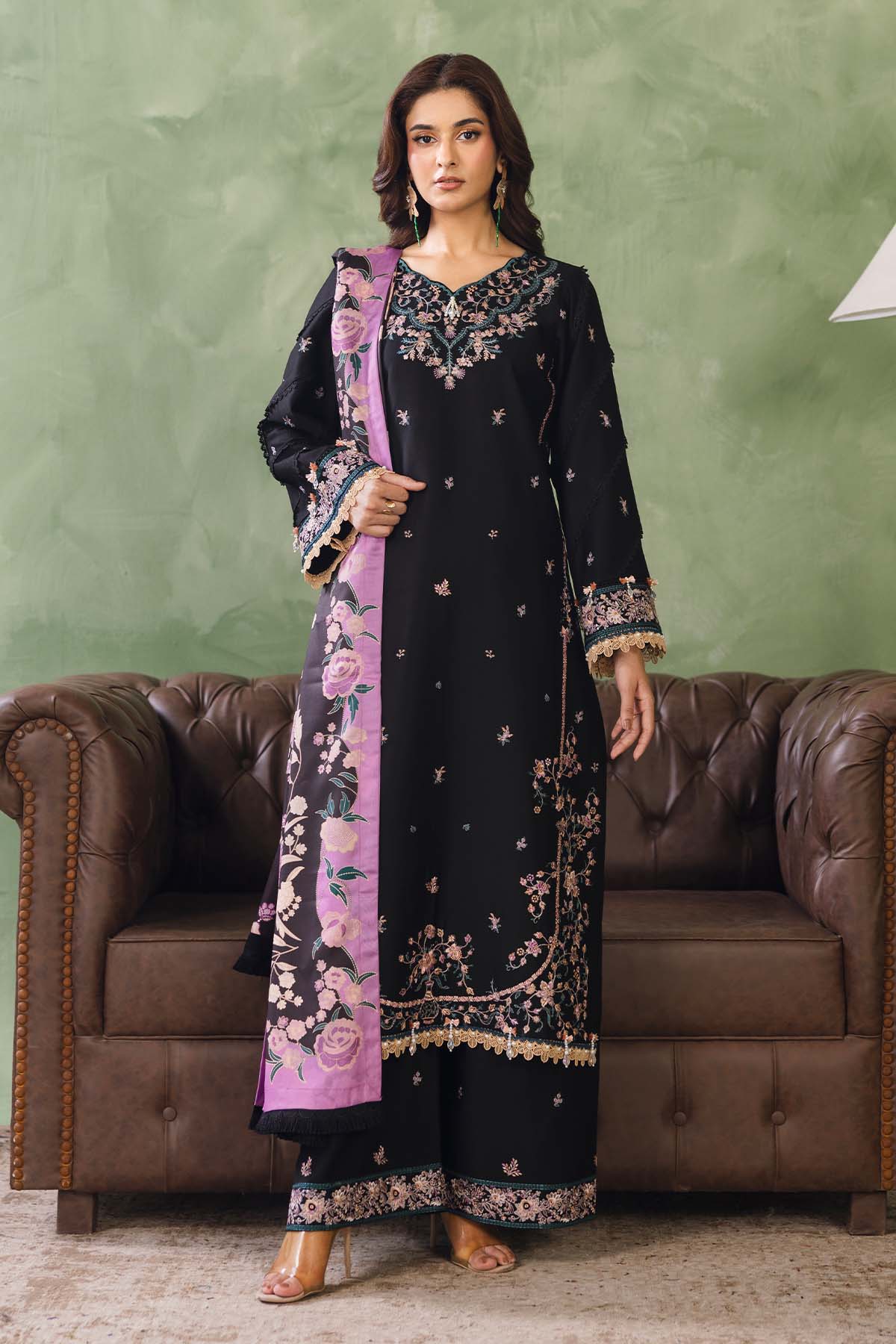 Peridot Cotray 592-B Unstitched 3-Piece Embroidered Cotray Suit - Al-Zafar Fabrics