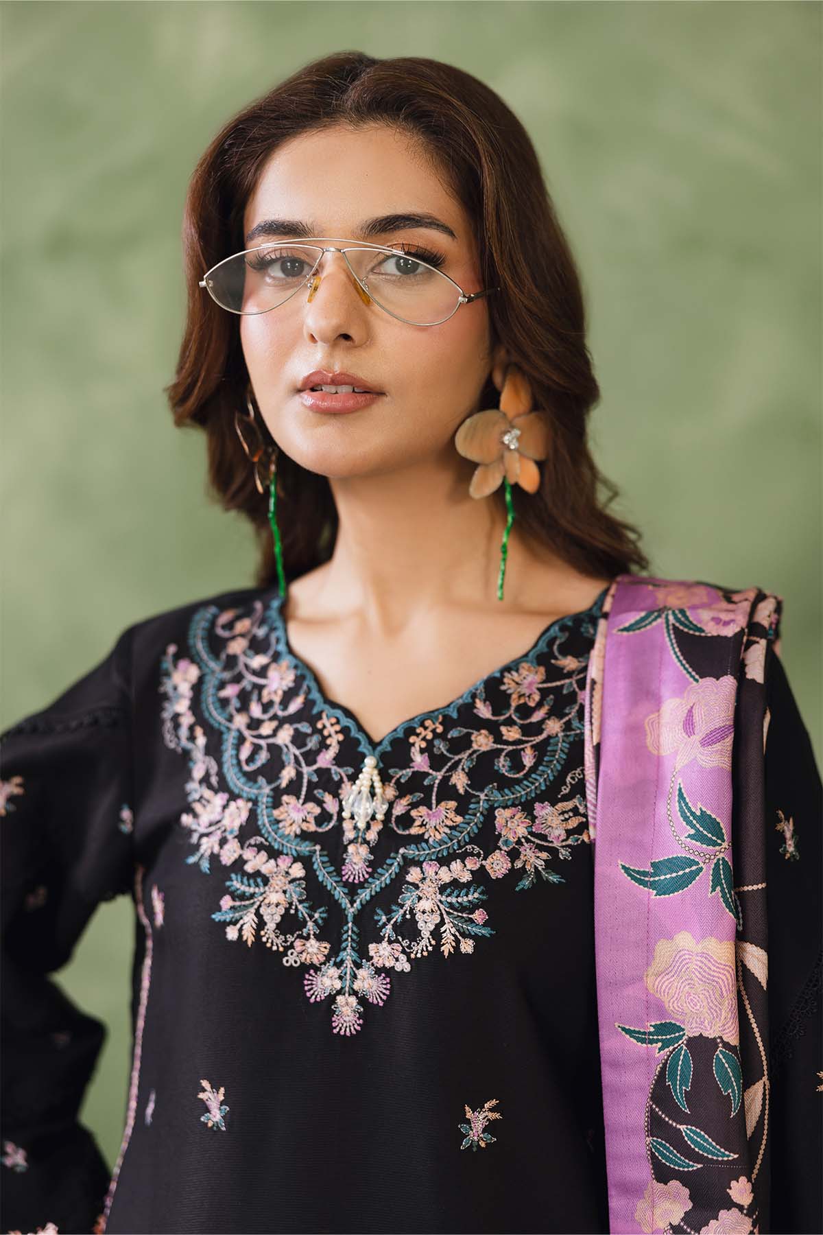 Peridot Cotray 592-B Unstitched 3-Piece Embroidered Cotray Suit - Al-Zafar Fabrics