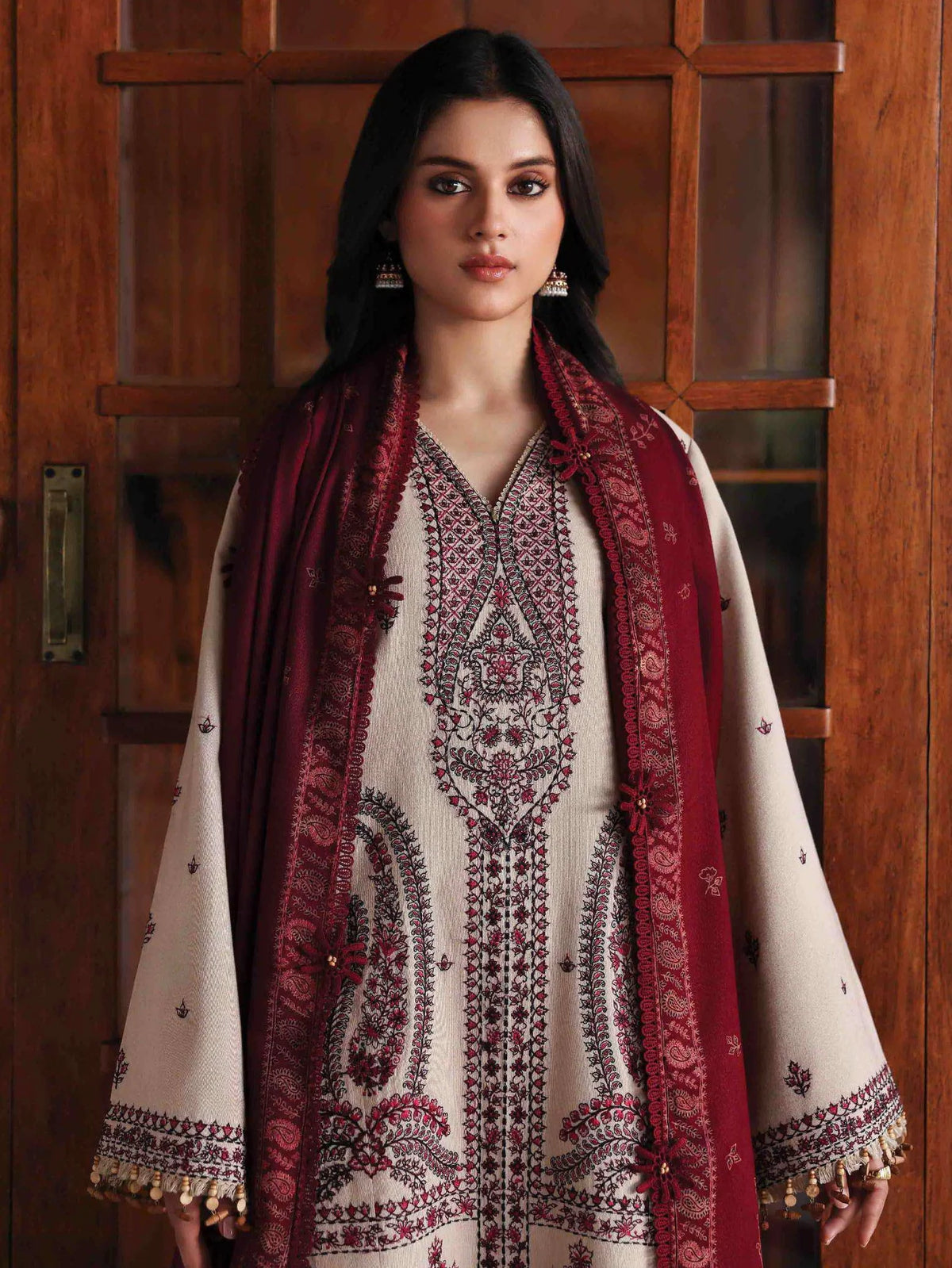 Republic Womenswear Amaris Unstitched Karandi 3Pc Suit D-02 - Al-Zafar Fabrics