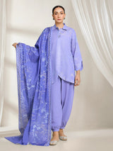 Edenrobe Lavender Printed Khaddar Suit Image 1