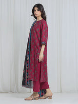 Edenrobe Pink Printed Khaddar Suit Image 5