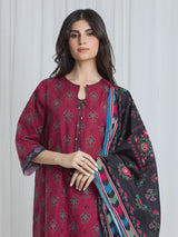 Edenrobe Pink Printed Khaddar Suit Image 2