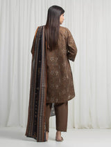 Edenrobe Dark Olive Printed Khaddar Suit – Image 6