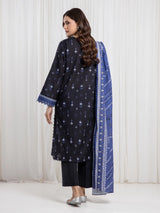 Edenrobe Black Printed Khaddar Suit 3 Piece Unstitched – Image 6