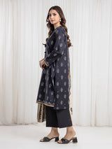 Edenrobe Black Printed Khaddar Suit Image 5