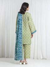 Edenrobe Lime Printed Khaddar Suit Image 6