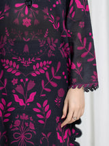 Edenrobe Black Printed Khaddar Suit 3 Piece Unstitched – Image 4