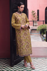Safwa KEG-18 Olive Khaddar suit fabric