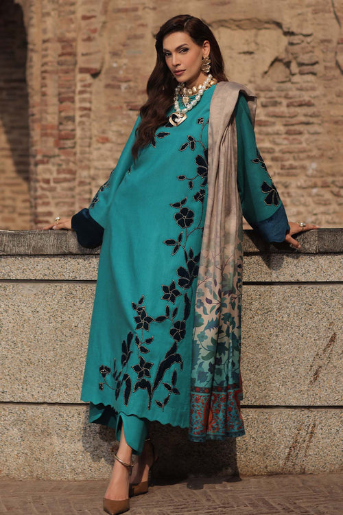 Peach leather 3-piece unstitched suit CSL6-05 – front view