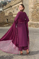 Rang Rasiya Carnation 3Pc Embroidered Karandi Suit D-09 Affogato - Al-Zafar Fabrics