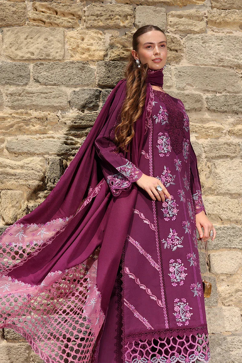 Rang Rasiya Carnation 3Pc Embroidered Karandi Suit D-09 Affogato - Al-Zafar Fabrics