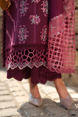 Rang Rasiya Carnation 3Pc Embroidered Karandi Suit D-09 Affogato - Al-Zafar Fabrics