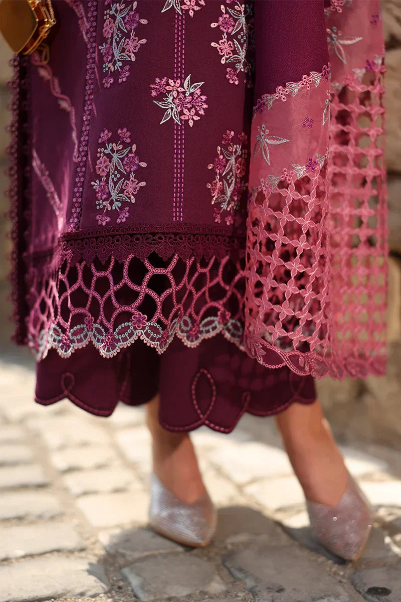 Rang Rasiya Carnation 3Pc Embroidered Karandi Suit D-09 Affogato - Al-Zafar Fabrics