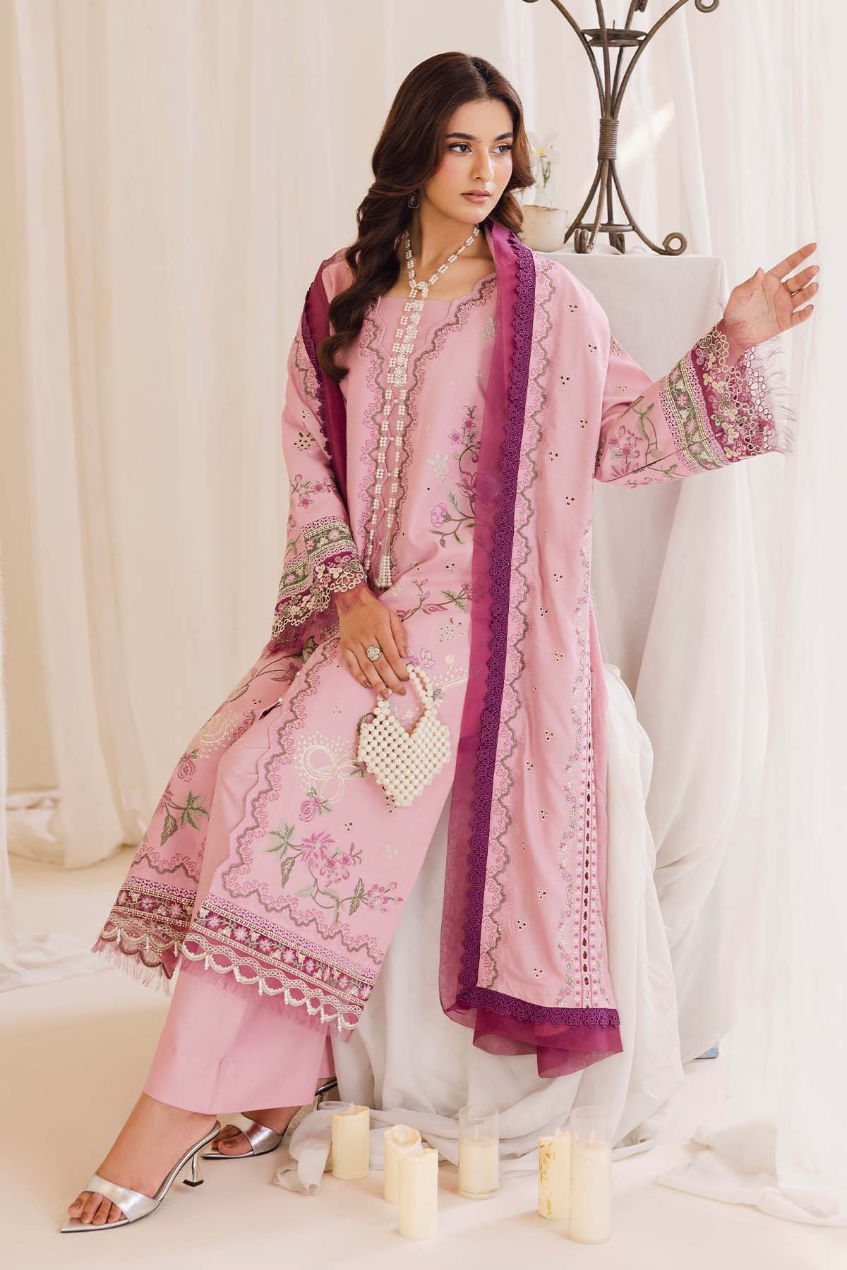 Peridot Cotray 598-B Unstitched 3-Piece Embroidered Slub Linen Suit - Al-Zafar Fabrics