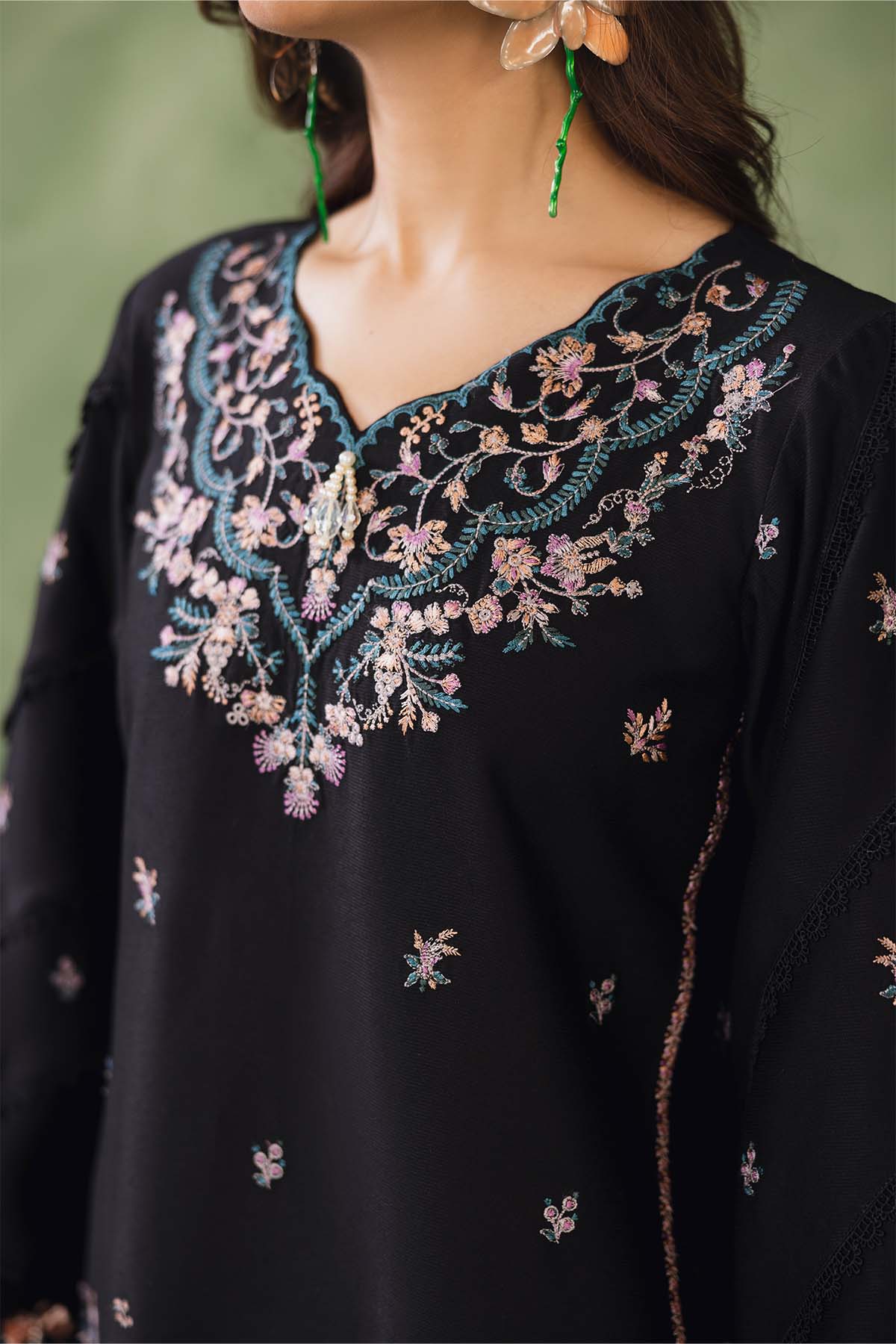 Peridot Cotray 592-B Unstitched 3-Piece Embroidered Cotray Suit - Al-Zafar Fabrics