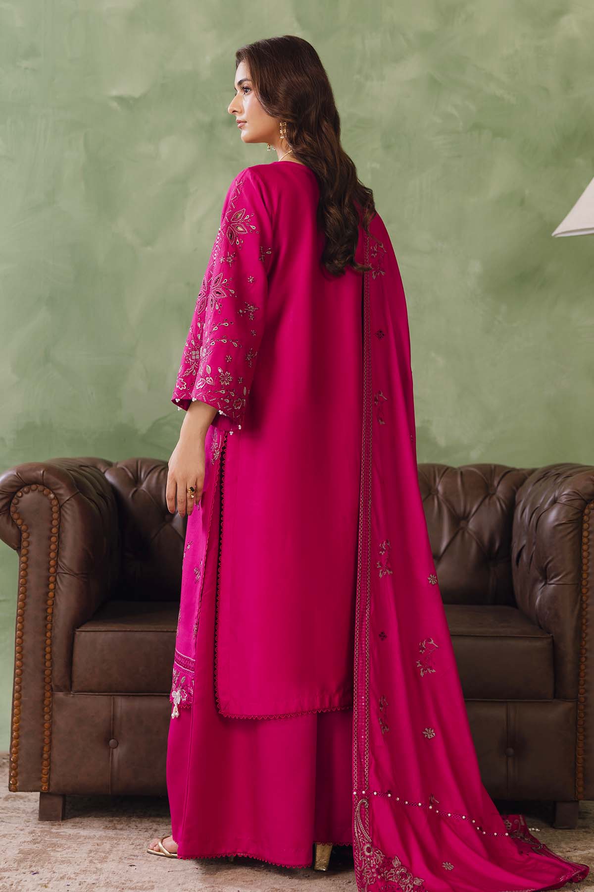 Peridot Cotray 594-B Unstitched 3-Piece Embroidered Cotray Suit - Al-Zafar Fabrics