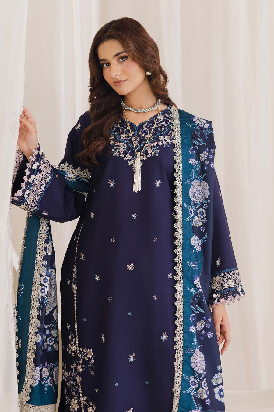 Peridot Cotray 592-A Unstitched 3-Piece Embroidered Cotray Suit - Al-Zafar Fabrics