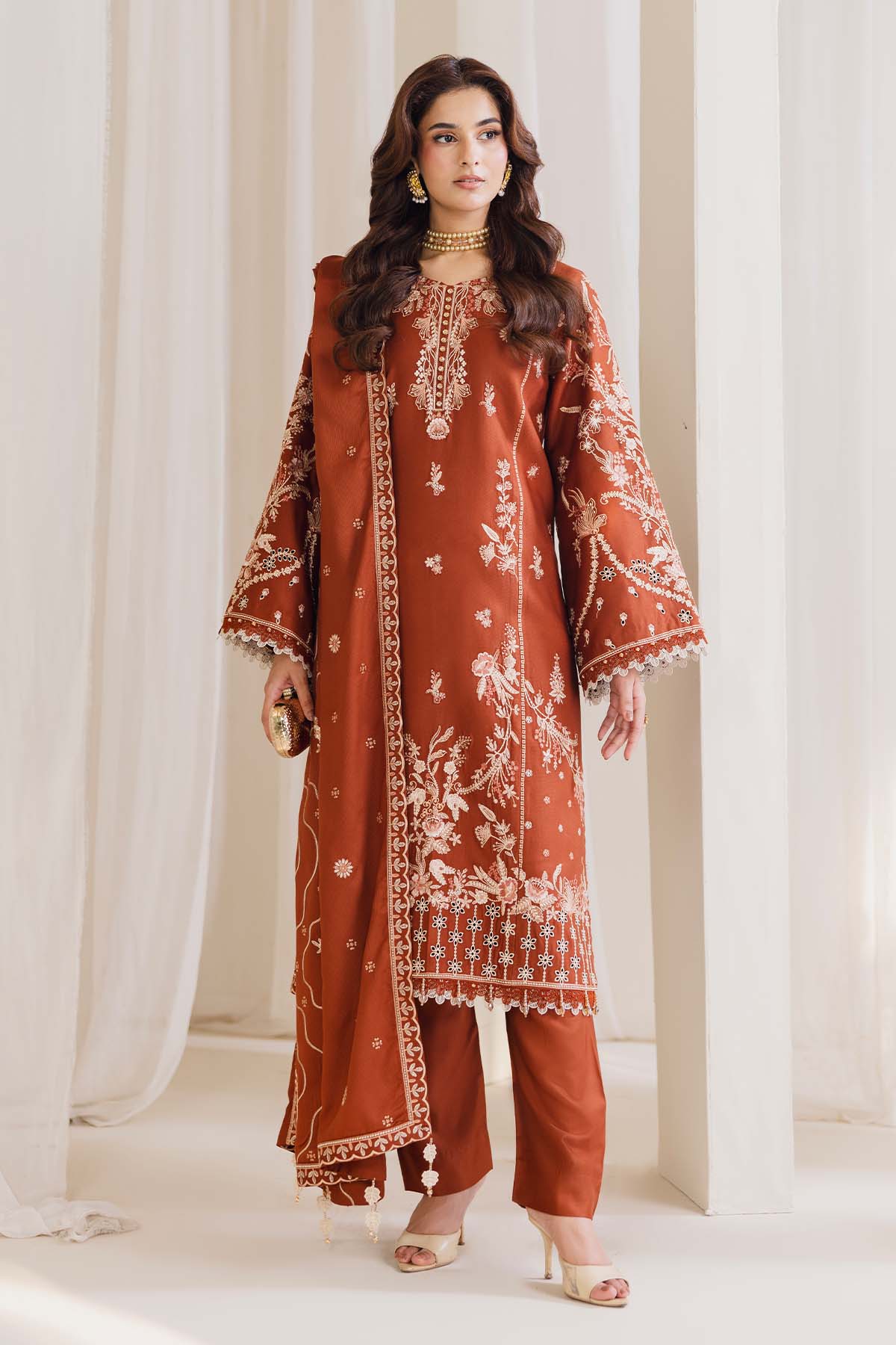 Peridot Cotray 593-A Unstitched 3-Piece Embroidered Cotray Suit - Al-Zafar Fabrics