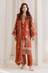 Peridot Cotray 593-A Unstitched 3-Piece Embroidered Cotray Suit - Al-Zafar Fabrics