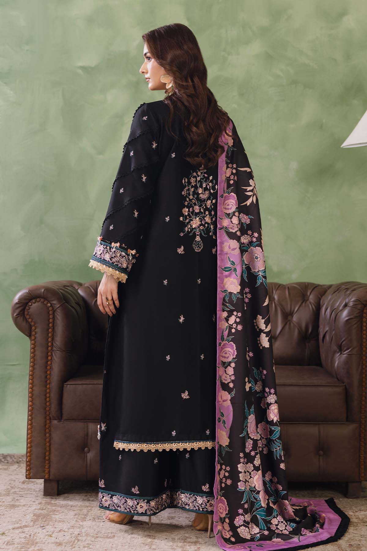 Peridot Cotray 592-B Unstitched 3-Piece Embroidered Cotray Suit - Al-Zafar Fabrics