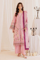 Peridot Cotray 598-B Unstitched 3-Piece Embroidered Slub Linen Suit - Al-Zafar Fabrics