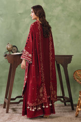 Peridot Cotray 596-A Unstitched 3-Piece Embroidered Slub Linen Suit - Al-Zafar Fabrics
