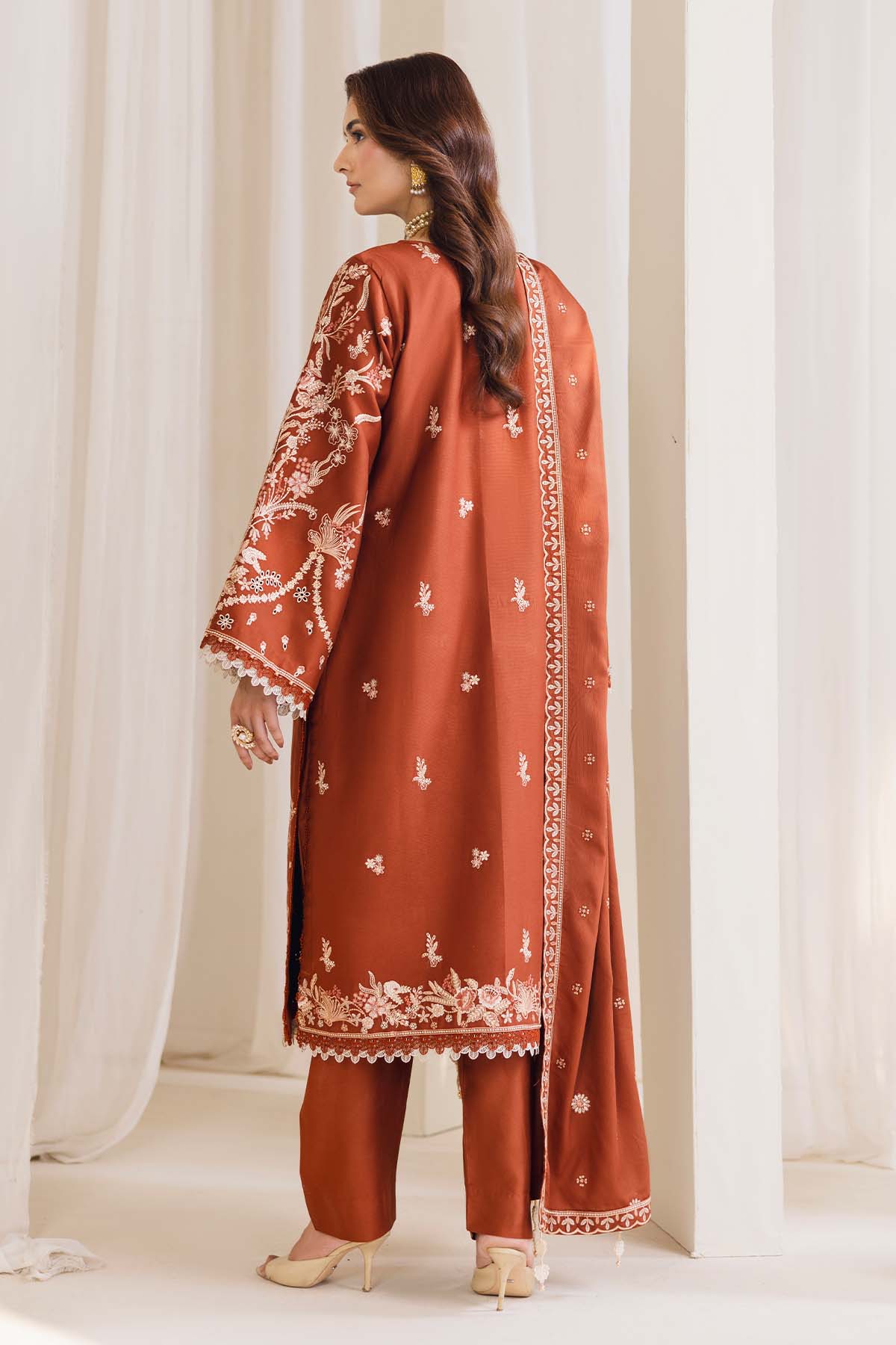 Peridot Cotray 593-A Unstitched 3-Piece Embroidered Cotray Suit - Al-Zafar Fabrics