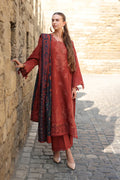 Rang Rasiya Carnation 3Pc Embroidered Linen Suit D-14 Cardamom - Al-Zafar Fabrics