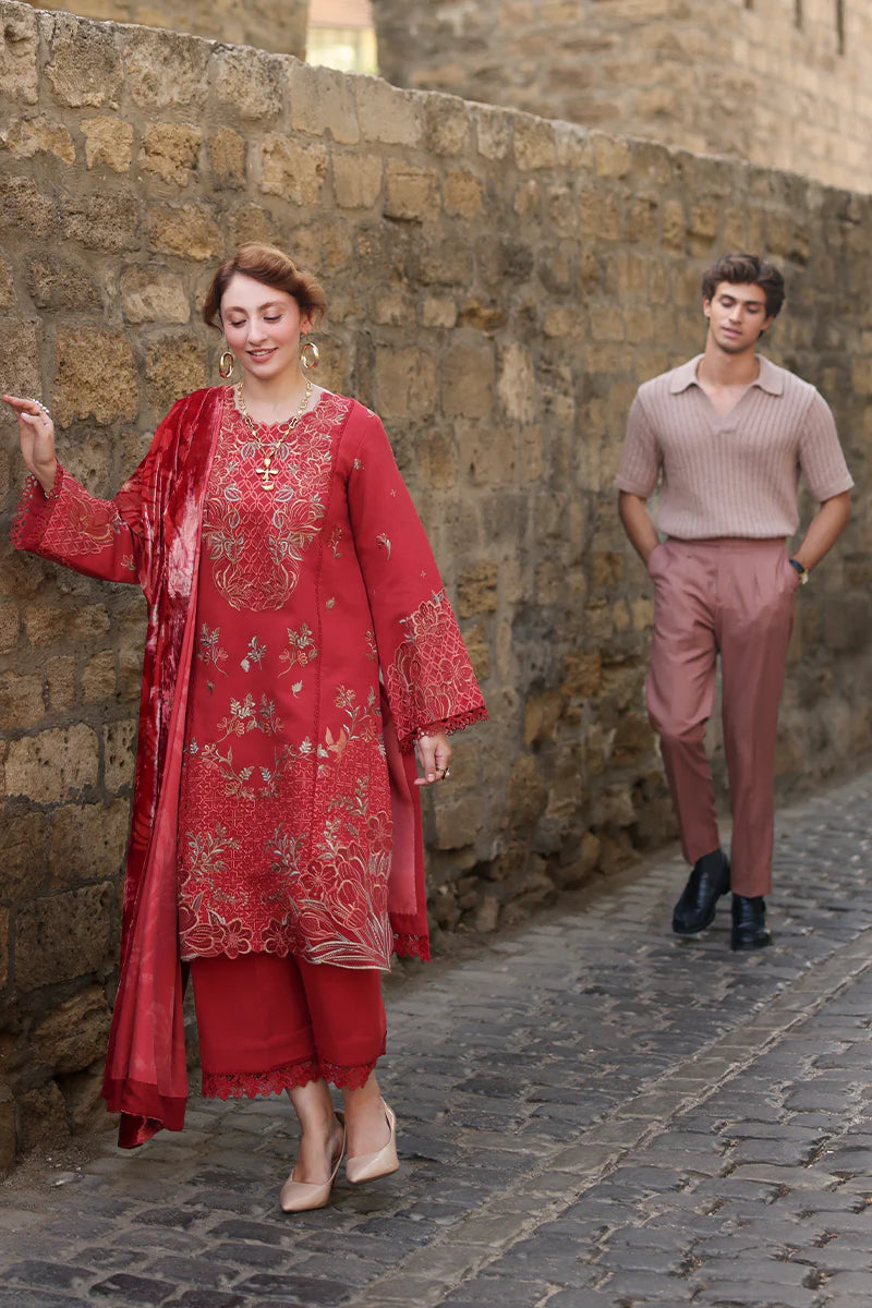 Rang Rasiya Carnation 3Pc Embroidered Karandi Suit D-02 Cold Brew