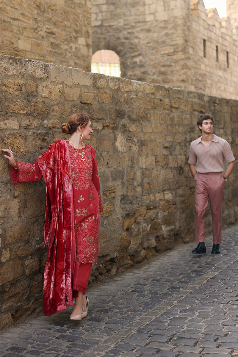 Rang Rasiya Carnation 3Pc Embroidered Karandi Suit D-02 Cold Brew