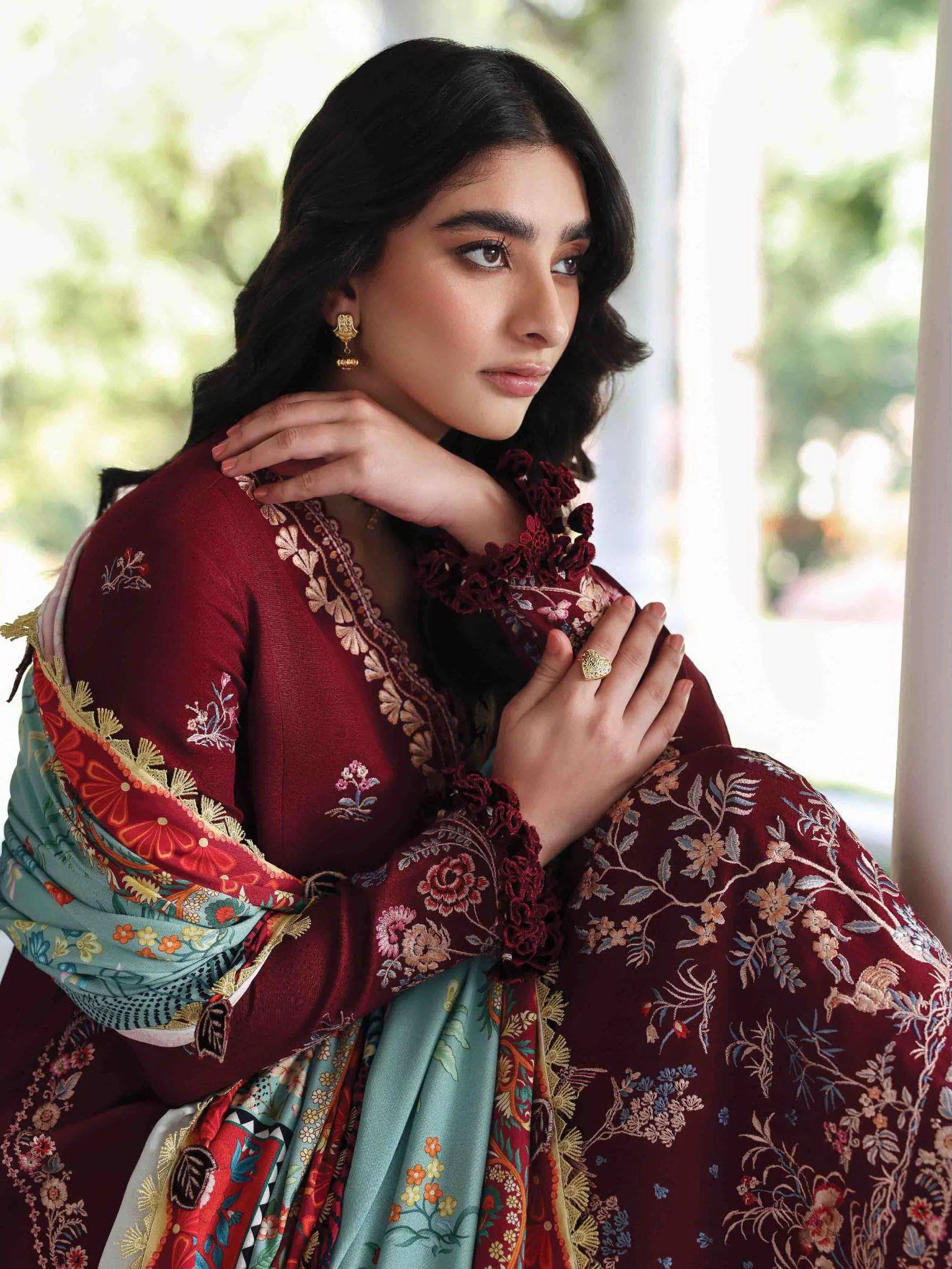 Republic Womenswear Amaris Unstitched Karandi 3Pc Suit D-04 - Al-Zafar Fabrics