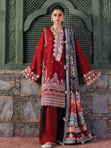 Republic Womenswear Amaris Unstitched Karandi 3Pc Suit D-13 - Al-Zafar Fabrics