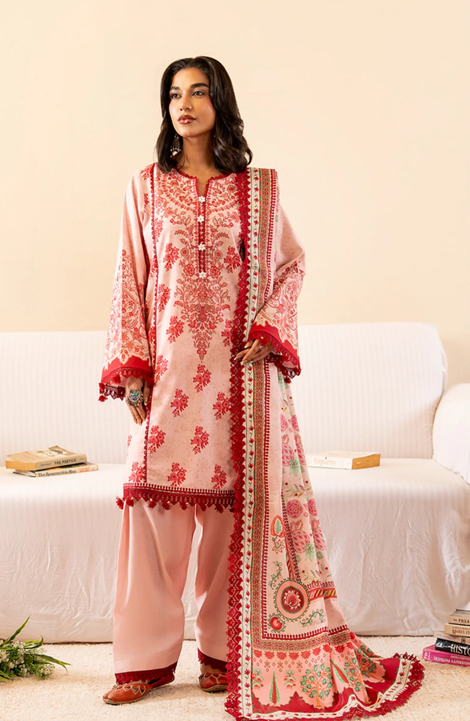 Mausummery Unstitched 3-Piece Digital Printed Khaddar Suit – Jasper | Winter Collection - Al-Zafar Fabrics