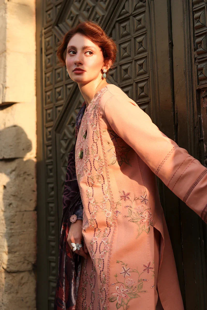 Rang Rasiya Carnation 3Pc Embroidered Karandi Suit D-03 Latte - Al-Zafar Fabrics