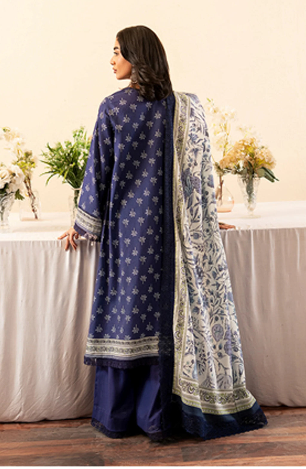 Mausummery Unstitched 3-Piece Digital Printed Khaddar Suit – Sapphire | Winter Collection - Al-Zafar Fabrics