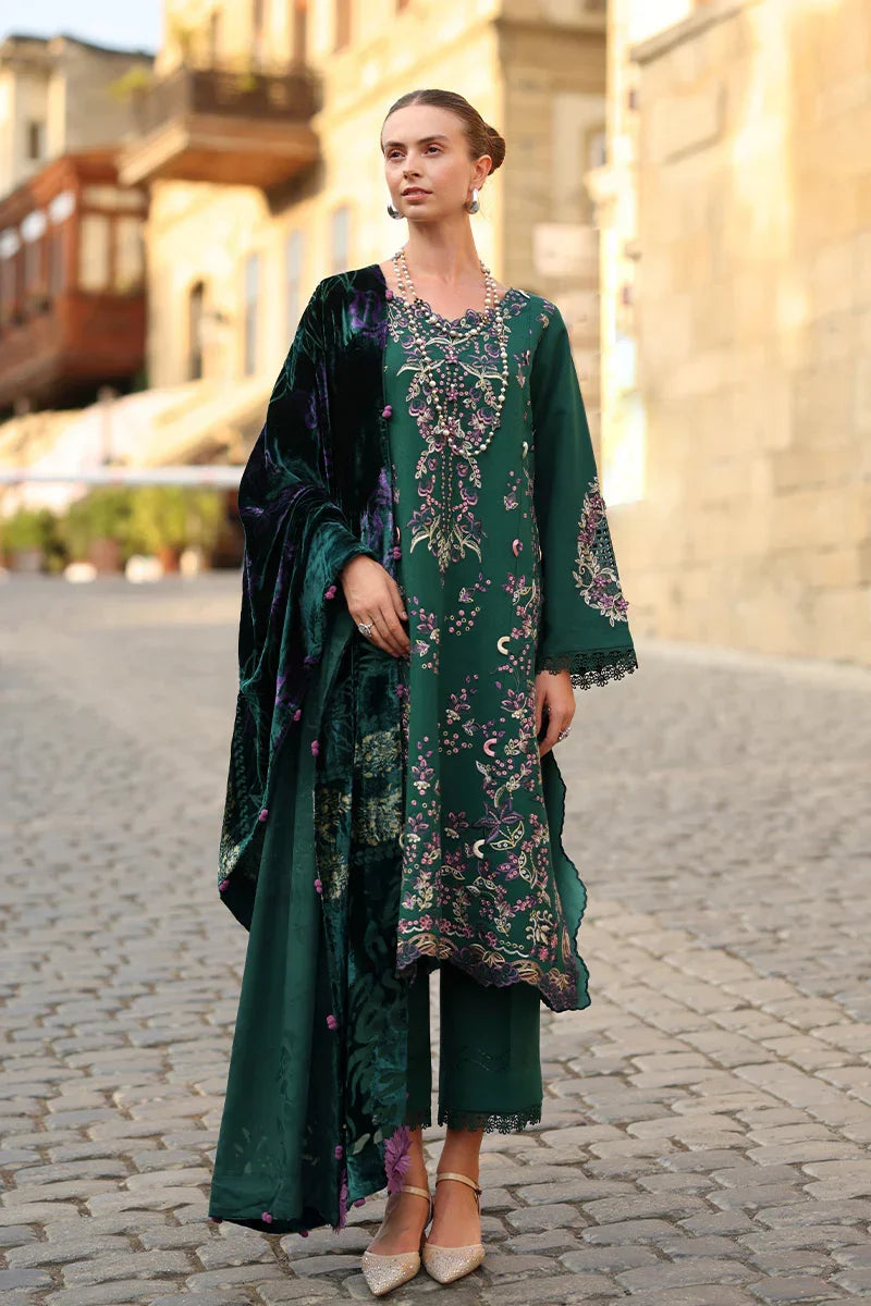 Rang Rasiya Carnation 3Pc Embroidered Karandi Suit D-04 Matcha - Al-Zafar Fabrics