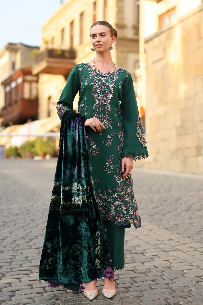 Rang Rasiya Carnation 3Pc Embroidered Karandi Suit D-04 Matcha - Al-Zafar Fabrics
