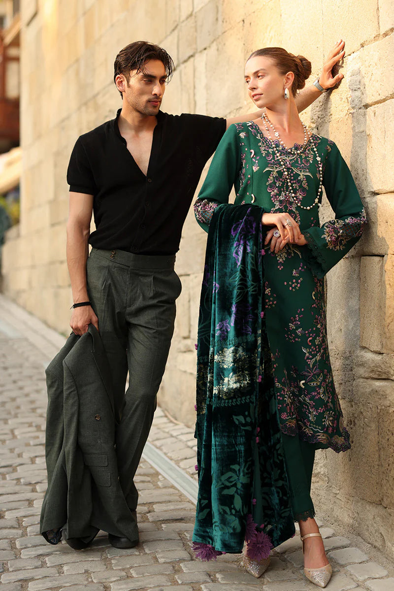 Rang Rasiya Carnation 3Pc Embroidered Karandi Suit D-04 Matcha