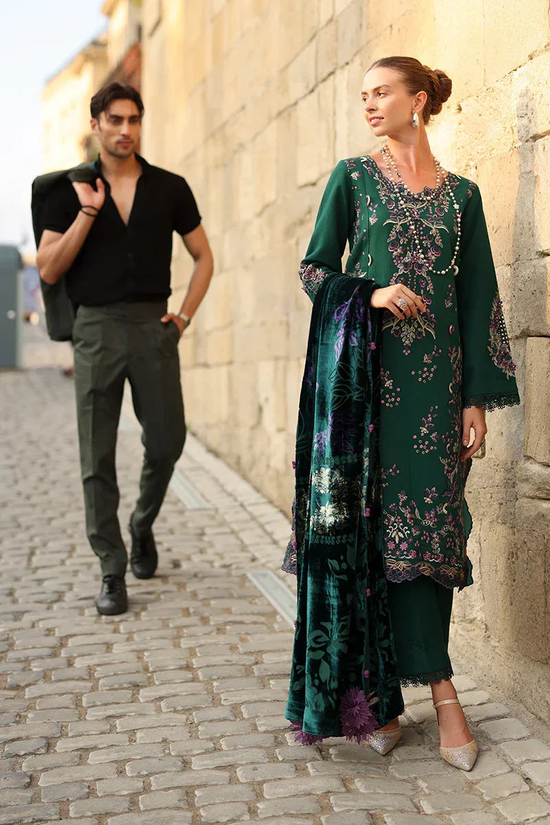 Rang Rasiya Carnation 3Pc Embroidered Karandi Suit D-04 Matcha - Al-Zafar Fabrics