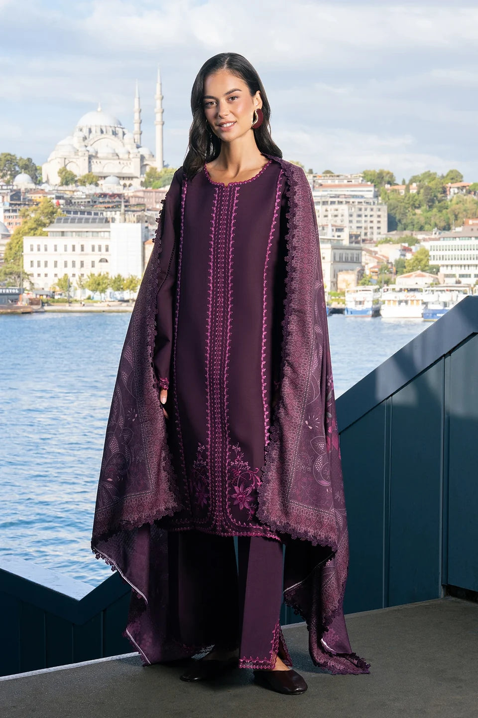 Rang Rasiya Meet Me In Istanbul – Unstitched Linen 3-Piece Suit | MAUVE