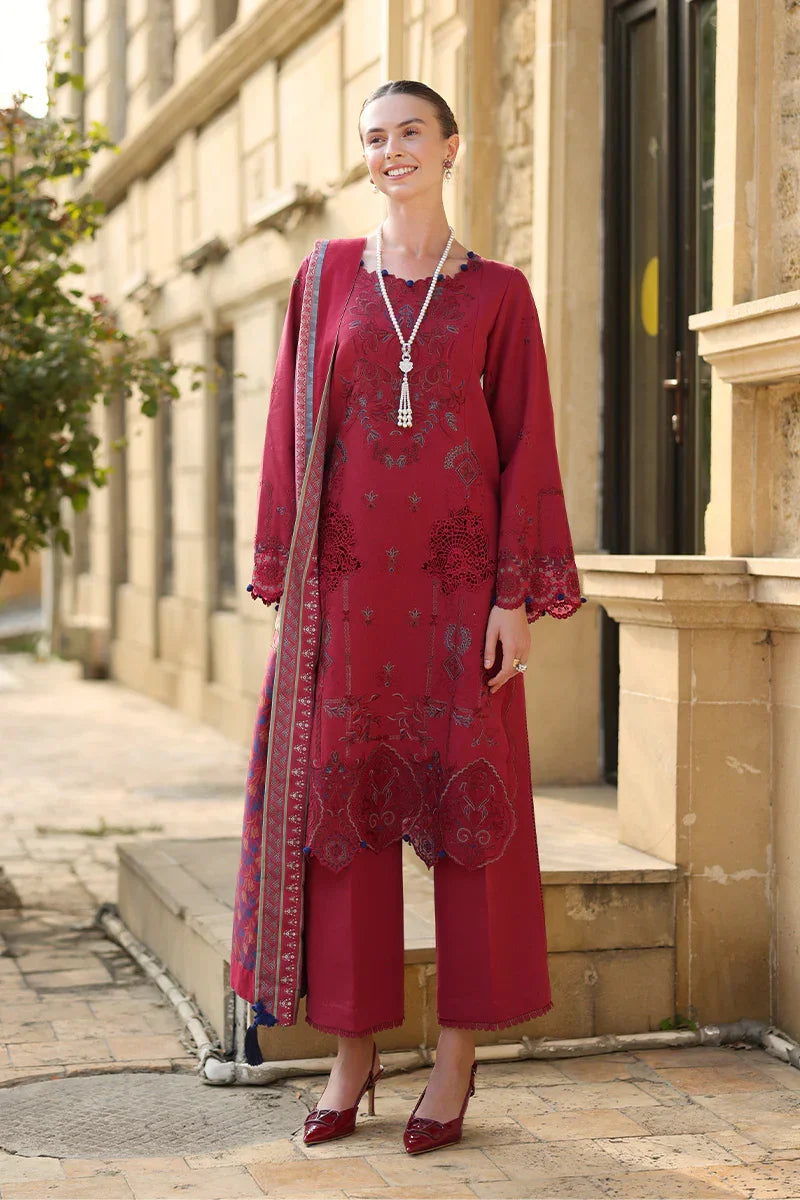 Rang Rasiya Carnation 3Pc Embroidered Karandi Suit D-07 Mocha - Al-Zafar Fabrics