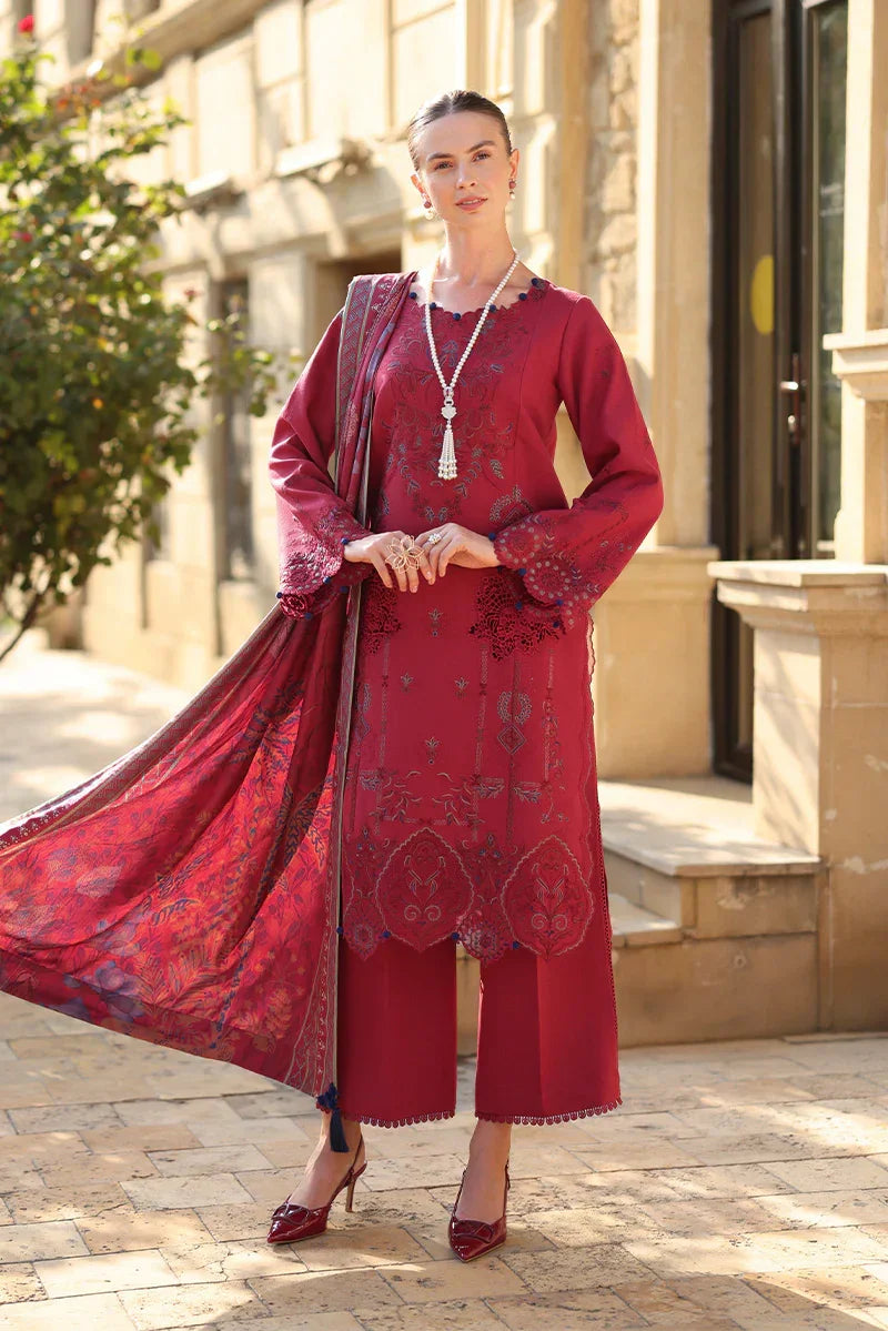 Rang Rasiya Carnation 3Pc Embroidered Karandi Suit D-07 Mocha - Al-Zafar Fabrics