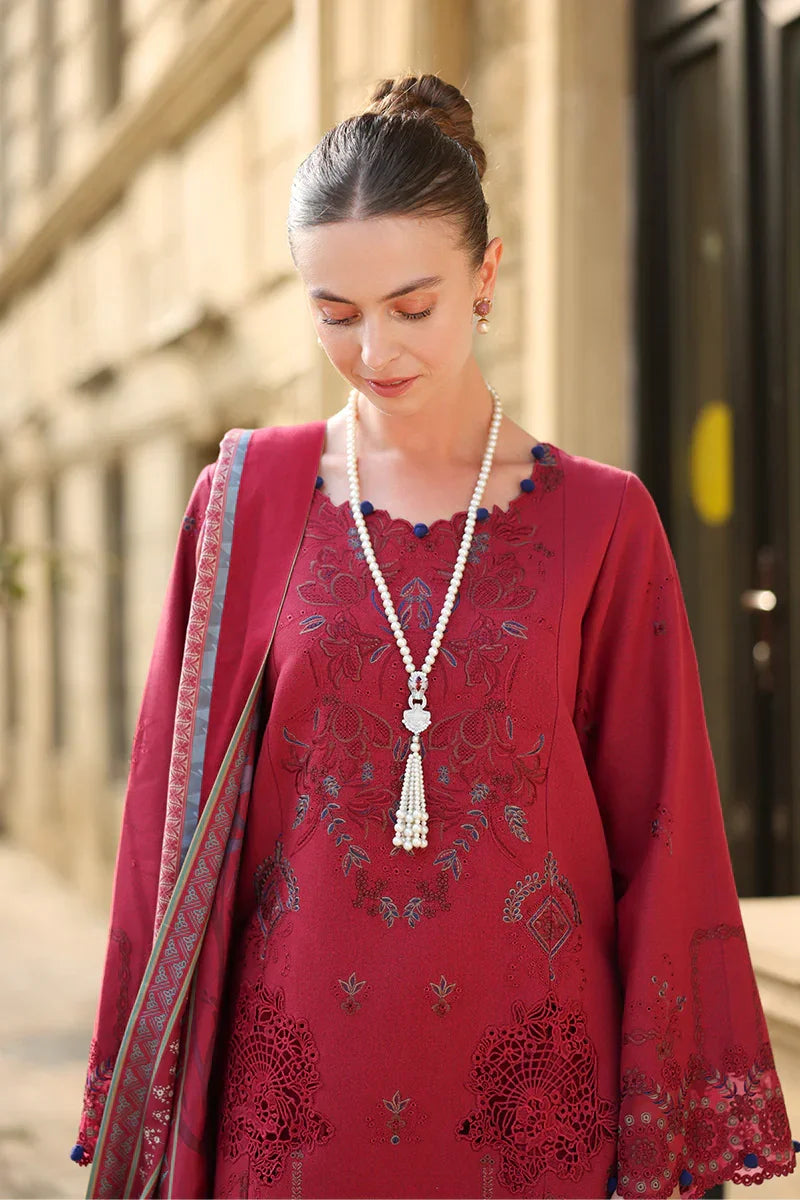 Rang Rasiya Carnation 3Pc Embroidered Karandi Suit D-07 Mocha - Al-Zafar Fabrics