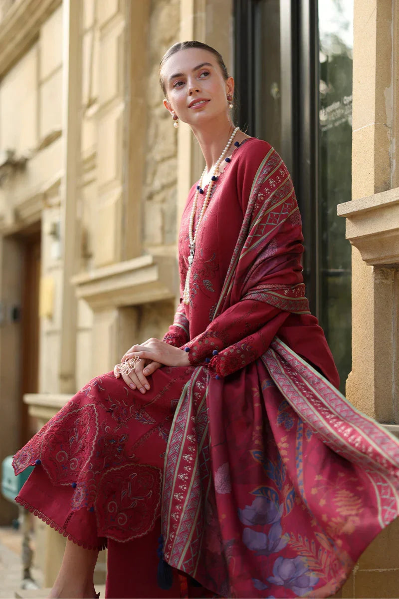 Rang Rasiya Carnation 3Pc Embroidered Karandi Suit D-07 Mocha - Al-Zafar Fabrics